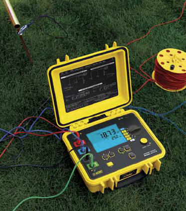Demonstartion of testing soil resistivity with an AEMC Ground Resistance Tester Demonstartion of testing soil resistivity with an AEMC Ground Resistance Tester