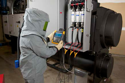 Simply hookup the voltage measurement leads and
		flexible current probes to the service supplying the
		motor