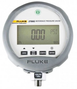 Fluke 2700G Series Digital Pressure Gauge, -15 to 30 psi with accreditation, 4.5&amp;quot; dial, &amp;frac14;&amp;quot; NPT male, bottomcast ZNAL housing-