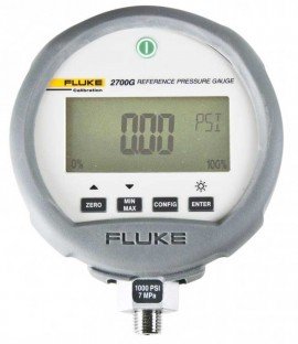 Fluke 2700G Series Digital Pressure Gauge, -12 to 3000 psi with accreditation, 4.5&amp;quot; dial, &amp;frac14;&amp;quot; NPT male, bottomcast ZNAL housing-