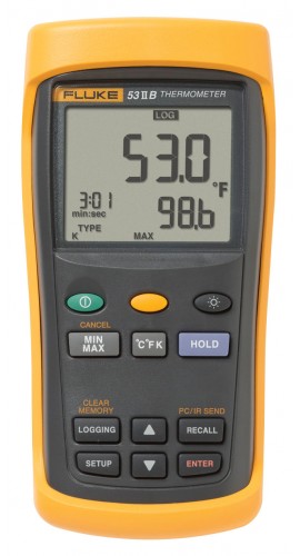 Fluke 53-2-B Single Input Digital Thermometer with data logging-