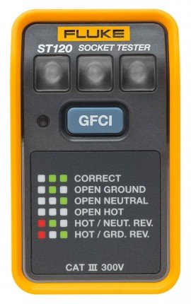 Fluke ST120 GFCI Socket Tester, 110 to 125 V AC-
