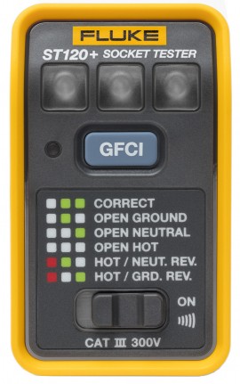 Fluke ST120-LW GFCI Socket Tester, 110 to 125 V AC-