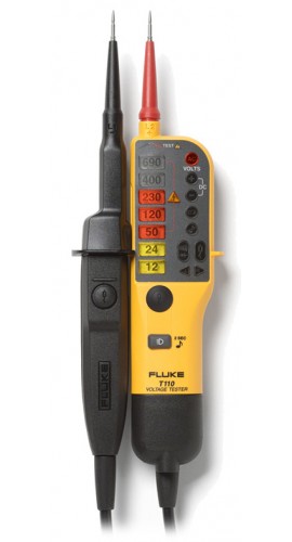 Fluke T110 Two-pole Voltage and Continuity Electrical Tester, 12 to 690 V AC/DC-