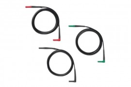 Fluke TL324-RGB SureGrip&amp;trade; Silicone Test Lead Set with straight to angle connectors, red/green/black-